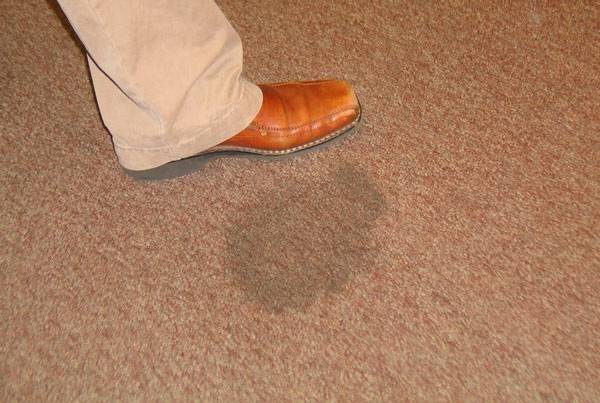 Stain on carpet flooring