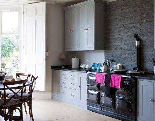 slate look tiles kitchen splashback