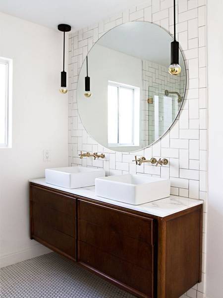 White subway tiles in bathroom