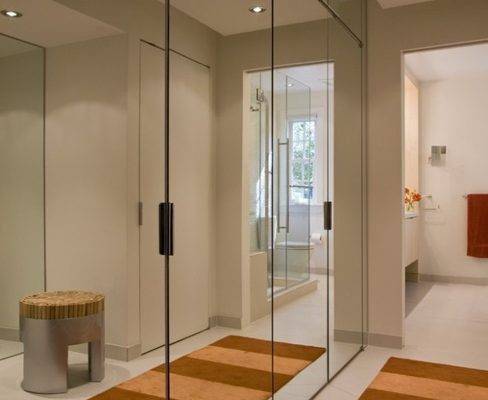 mirrored cabinet doors