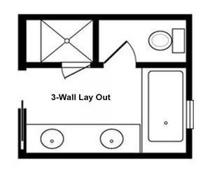 three wall layout bathroom three wall layout bathroom