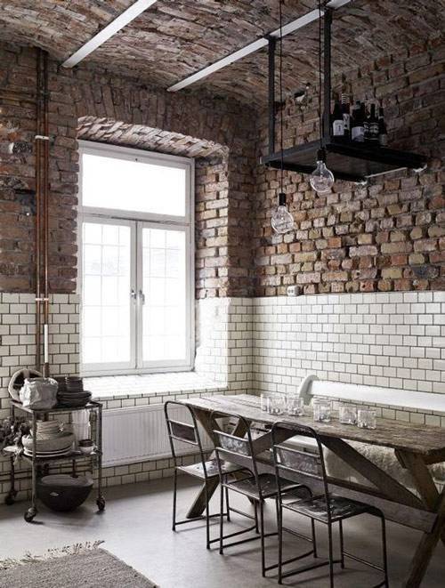 kitchen stone subway tiles